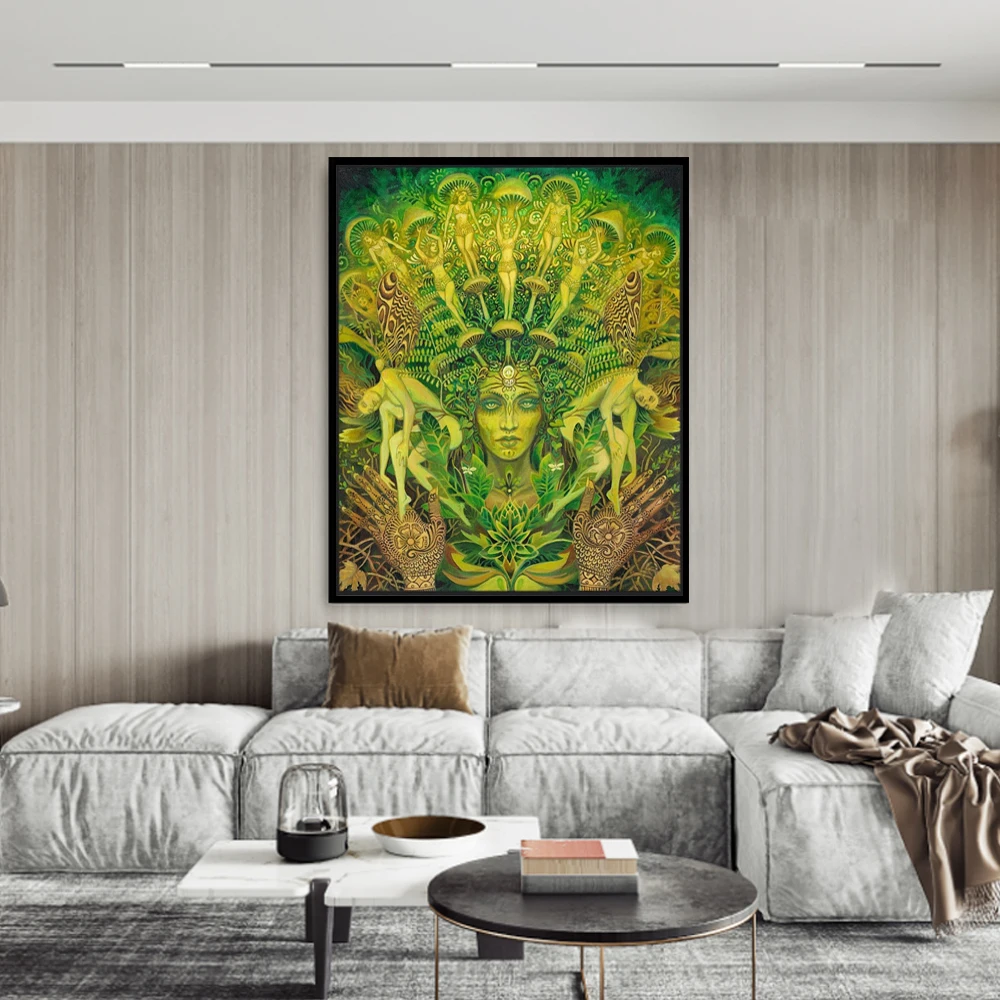 

Dryad Forest Nymph Goddess Pagan Psychedelic Art Print And Poster Pagan Mythology Psychedelic Bohemian Gypsy Goddess Art Picture