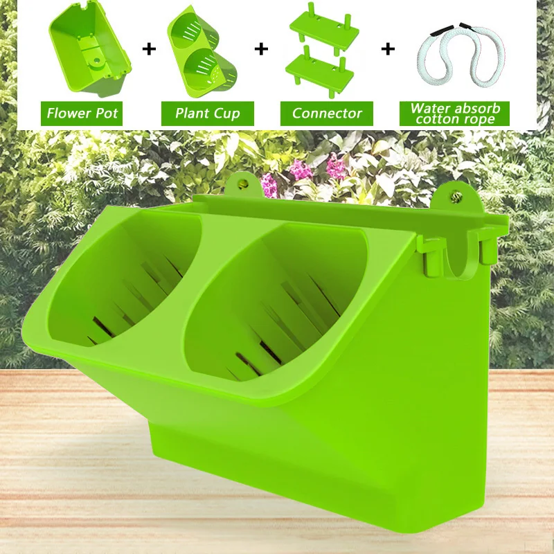 

Mini Hang Flower Pots Bonsai Planting Cup Vertical Garden Balcony Wall Hanging Flowerpot Lawn Yard Office Home Decor Planter