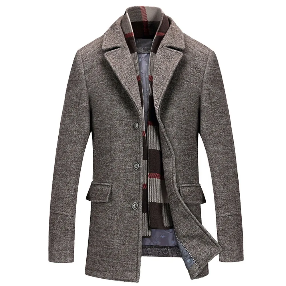 2018 New vetement femme Men's Casual Wool Trench Coat Fashion Business Long Thicken Slim Overcoat Jacket jaqueta masculina 2018 New vetement femme Men's Casual Wool Trench Coat Fashion Business Long Thicken Slim Overcoat Jacket jaqueta masculina