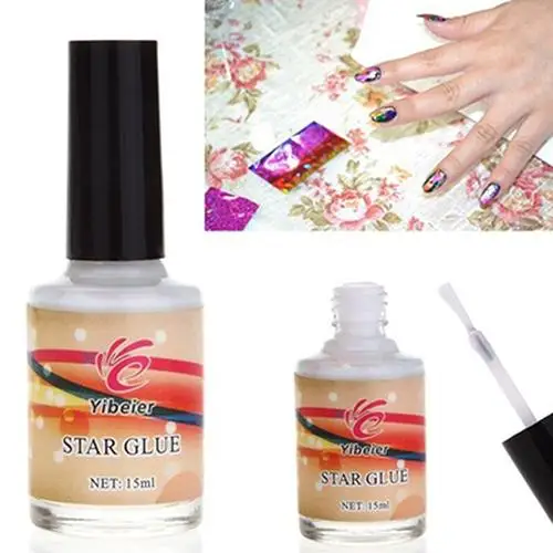 

Nail Art Glue for Foil Sticker Charm Nail Transfer Tips Adhesive Starry Sky Pattern star glue gel nail polish extension base