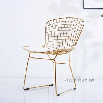 

Modern Design Rose Gold Color Bertoia Wire Chair Classic Wire Bertoia Chair Harry Bertoia Steel Wire Side Chair Loft Cafe Chair