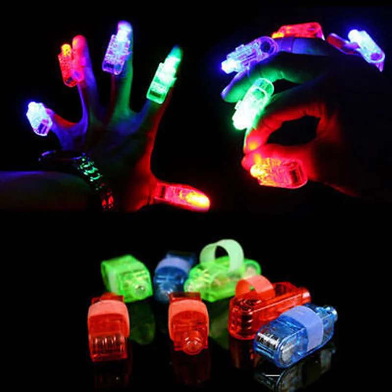 

4 Pcs Set Finger Light Up Ring Flashing Laser LED Rave Party Favors Glow Beams