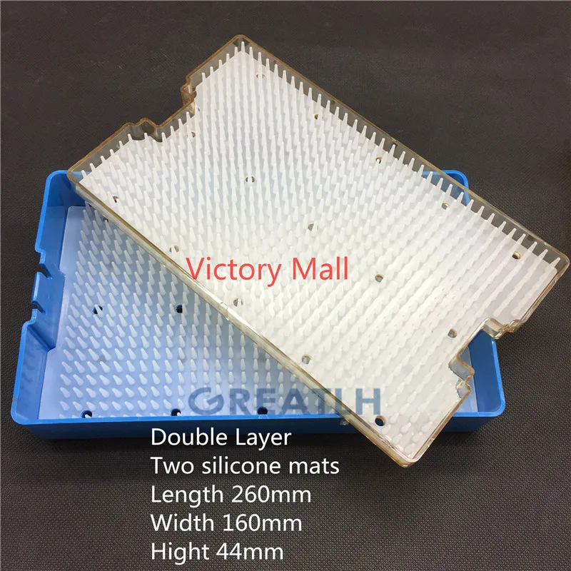 

Cataract Set 21PCS Titanium Ophthalmic Instruments sterilization tray box sterilization Two Layer with 2 silicone mats