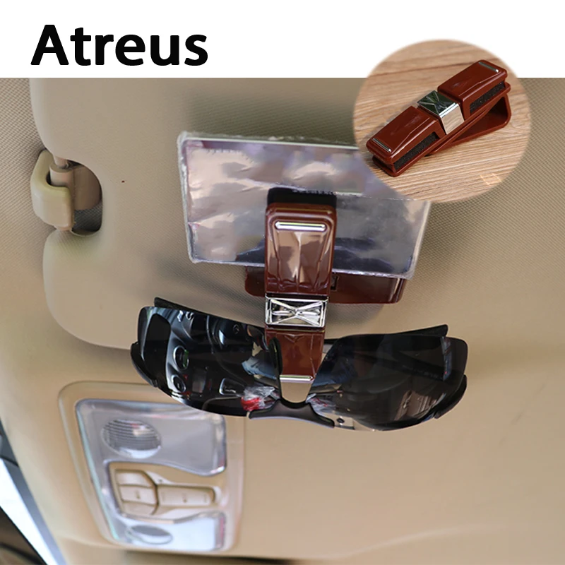 Atreus 1pc Car Sun Visor Sunglasses Business Card Holder Clip For