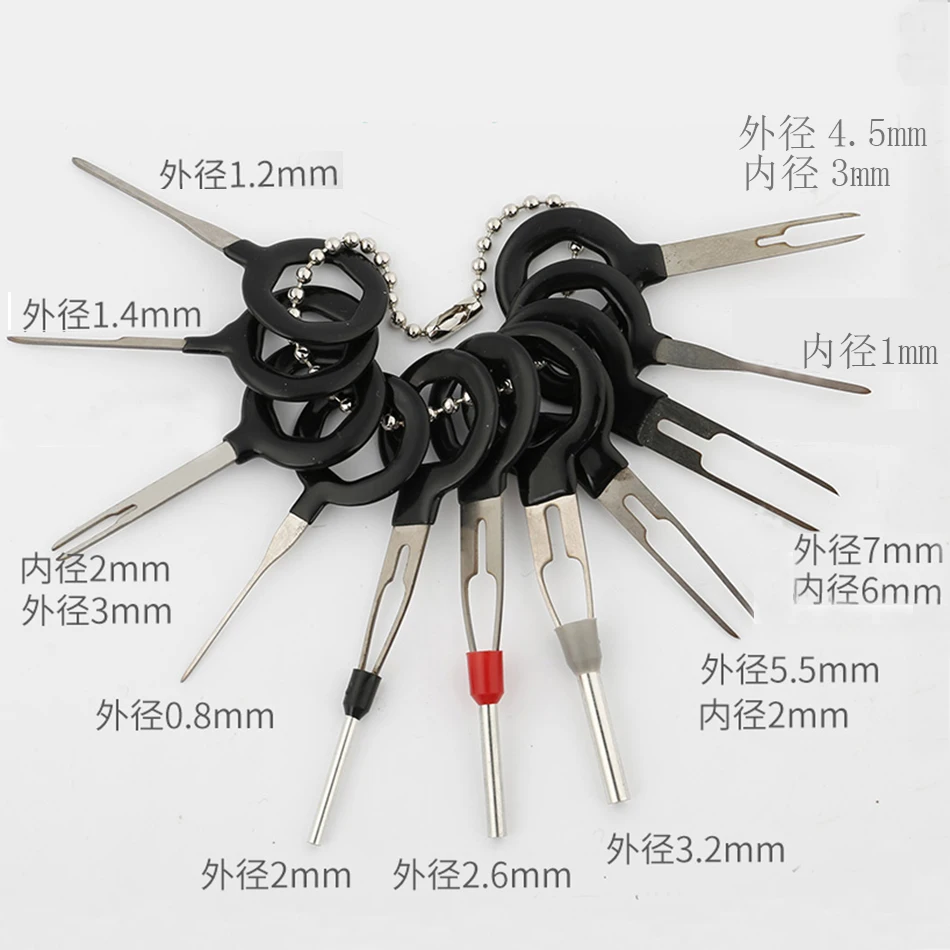 

11Pcs/Set Terminal Removal Tools Car Electrical Wiring Crimp Connector Pin Extractor Kit Car Repair Hand Tool Set Plug key