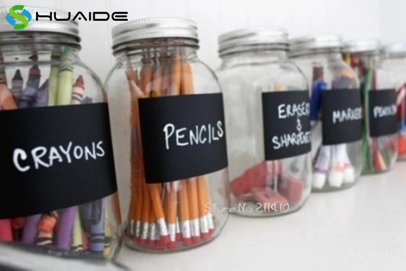 24pcs/set 3.5X2.5inch Black Chalkbord Labels Stickers Chalkboard Milk Glass Labels Removable ...