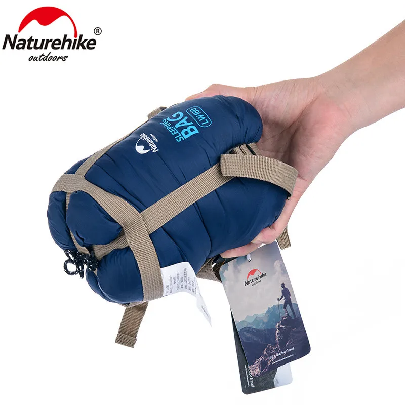 NatureHike 190x75 см, мини, летний, теплый, Погодный, открытый, для природы, кемпинга, туризма, альпинизма, Сверхлегкий конверт, хлопковый спальный мешок