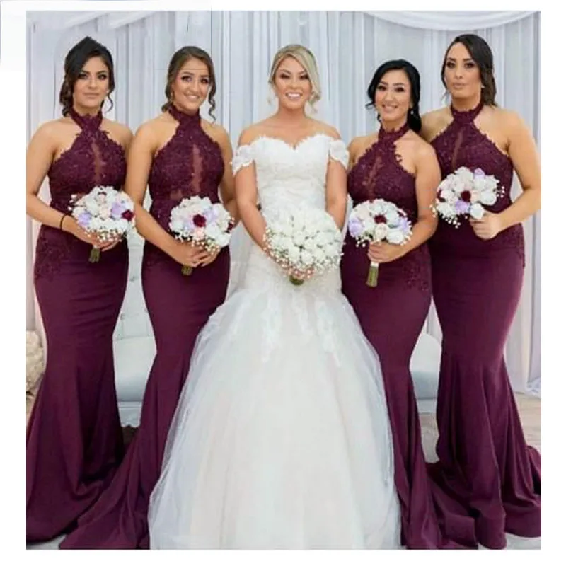 2019 Элегантные Дешевые платье подружки невесты в стиле русалки одно плечо Длинные Свадебная вечеринка платье плюс размеры горничной Honor