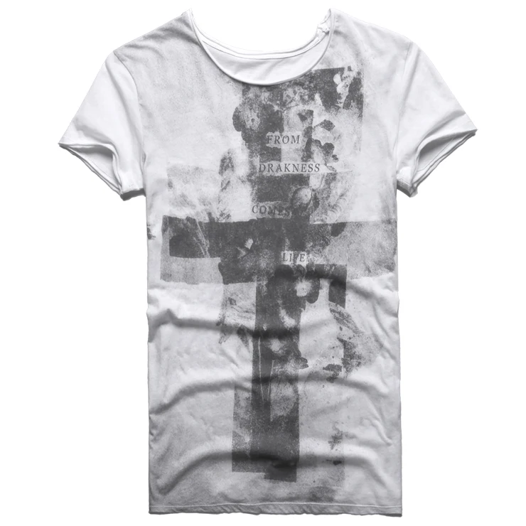 Summer T-Shirt cotton Men New Printed T Shirt Short Sleeve Vintage Cross character Famous Brand Men Clothing hip hop tops T4062