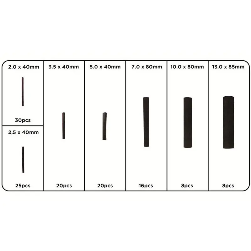 127 шт 80 мм Полиолефиновая термоусадочная трубка черный клей всепогодный термоусадочные трубки Ассортимент Комплект