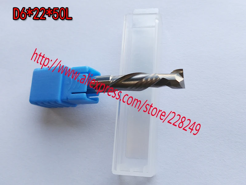 

2pcs D6*22*50L HRC55 2 Flutes Up&Down Cut Solid Carbide CNC Router Bit Wood Flat Endmill Tungsten End Milling Cutter Tool
