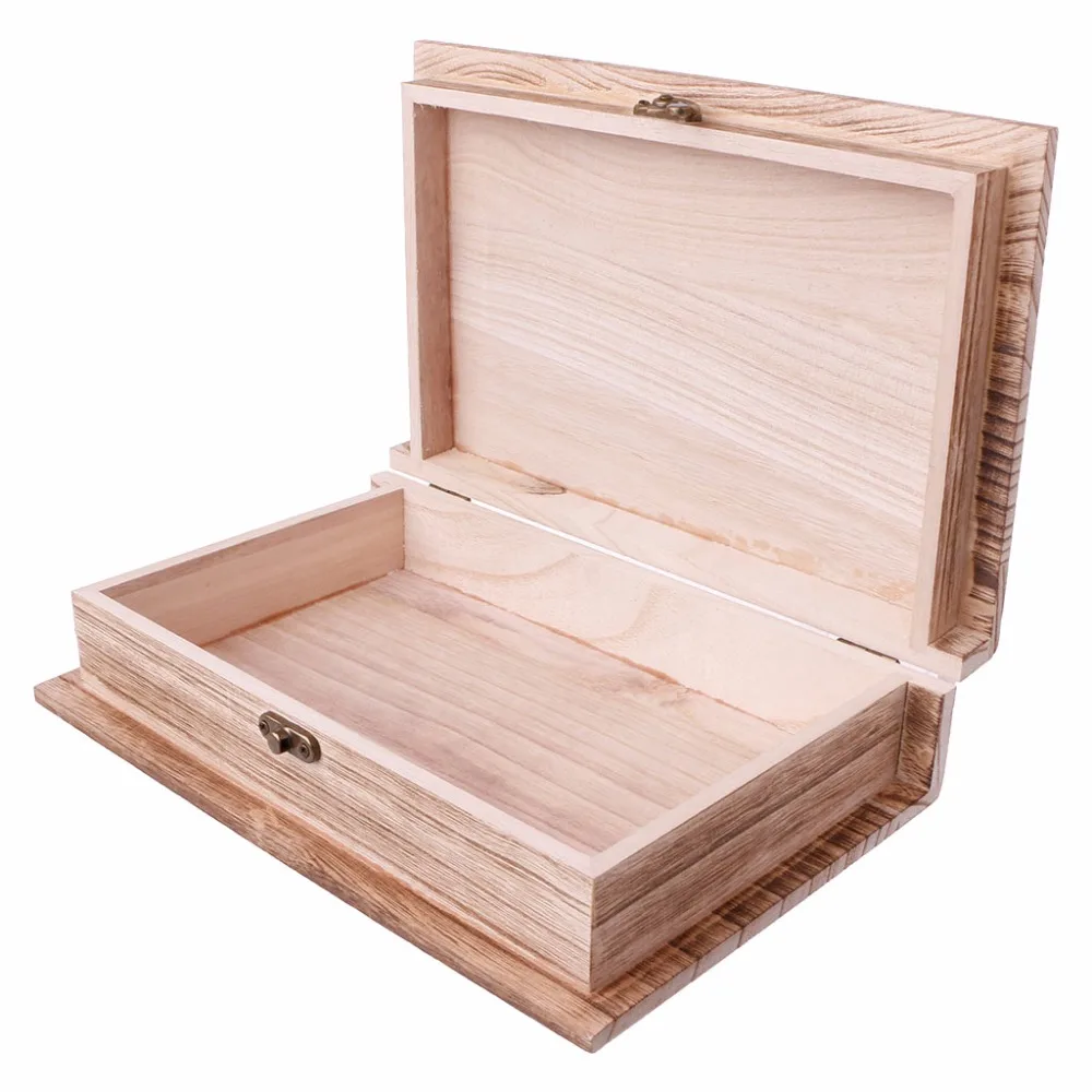1 шт. деревянная запирающаяся коробка в форме книги|lockable box|organizer storage boxstorage box |