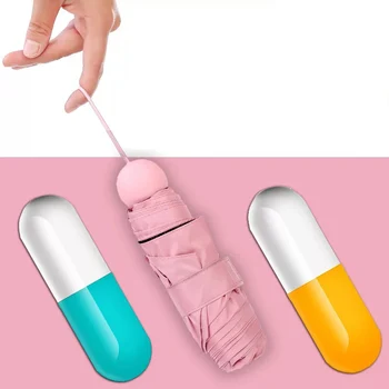 

Fashion Portable Mini Capsule Pocket UV Protection Rain Folding Ms. Compact Small Capsule Umbrellas Women's Umbrella Parasol D