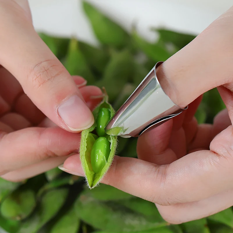 

Peeling Bean Guard Protect Finger Stainless Steel Hand Protector Knife Cutting Nut Shelling Finger Protection Kitchen Tools