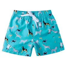 Детские плавательные пляжные шорты для мальчиков короткий чемодан с эластичной резинкой на талии и принтом собаки, акулы, рыбы, 4, 6, От 8 до 10 лет, летние купальные шорты для мальчиков