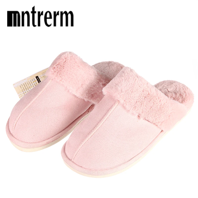 

Mntrerm Lady's Winter Warm Ful Slippers Women Slippers Cotton Lovers Home Slippers Indoor Floor Shoes Plush Faux Fur Slippers