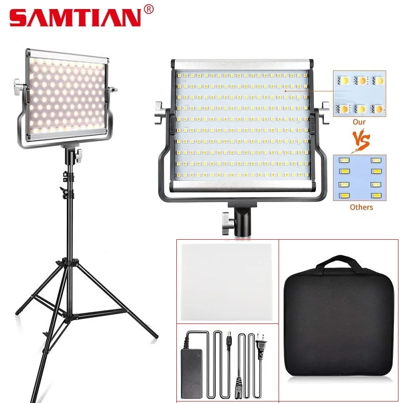 

SAMTIAN L4500 LED Video Light 200PCS LED Panel Light Dimmable 3200K-5600K For Studio Photographic Lighting Video Photo