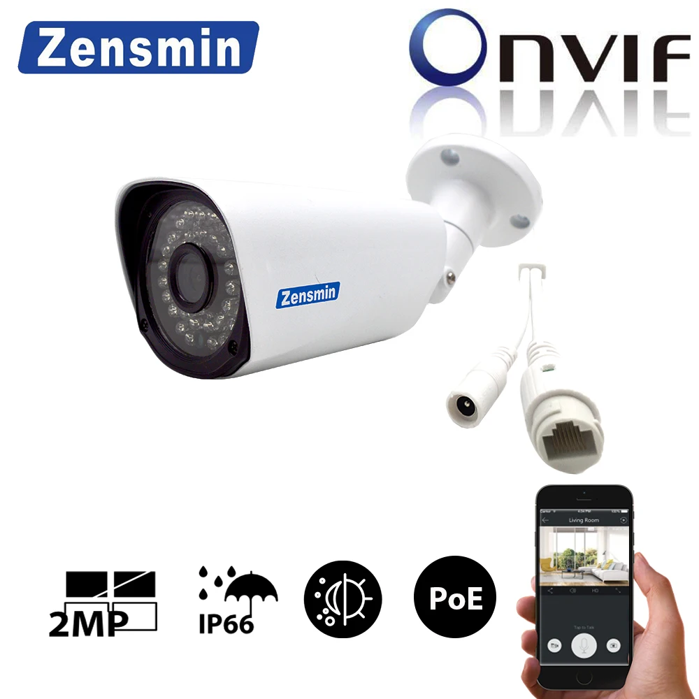 Zensmin H.265 3.0MP 2.0MP Full HD PoE безопасности IP Камера IP66 Водонепроницаемый onvif ИК