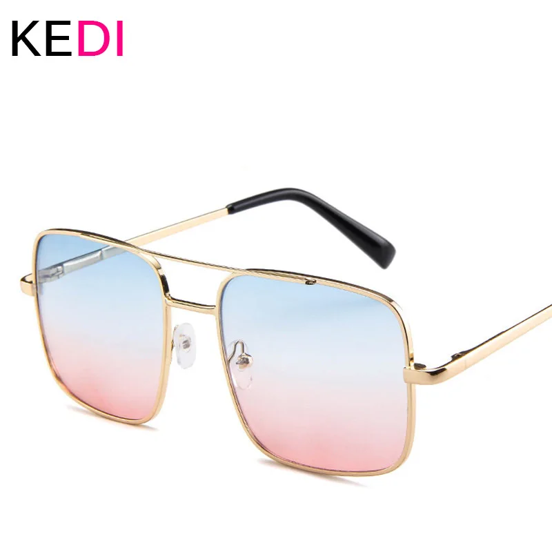 

KEDI Square Sunglasses Women Brand Design Metal Frame Gradient Lenes Oversized Ladies Sun Glasses Frame Eyewear Shades UV400