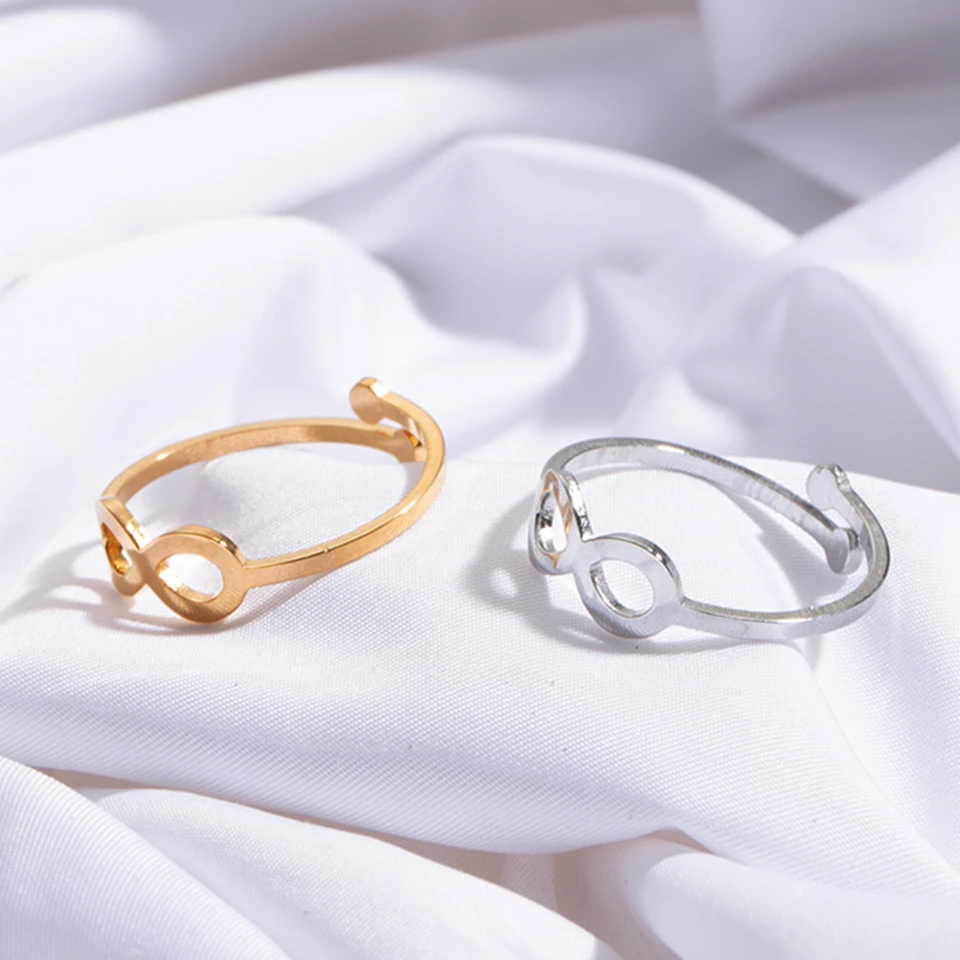 

Fashion Stainless Steel Golden & Silver Women's ring Classic Trendy "8" glasses Ring for women Stainless Steel Jewelry 2018