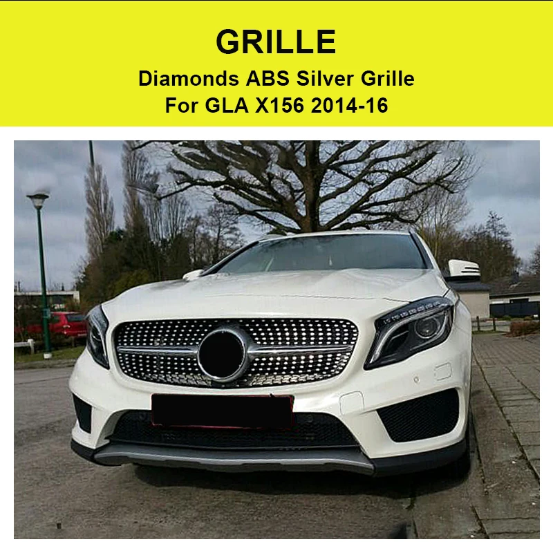 X156 grill GLA Class GLA45 look silver GLA180 GLA200 grills без знака для предварительной обработки лица