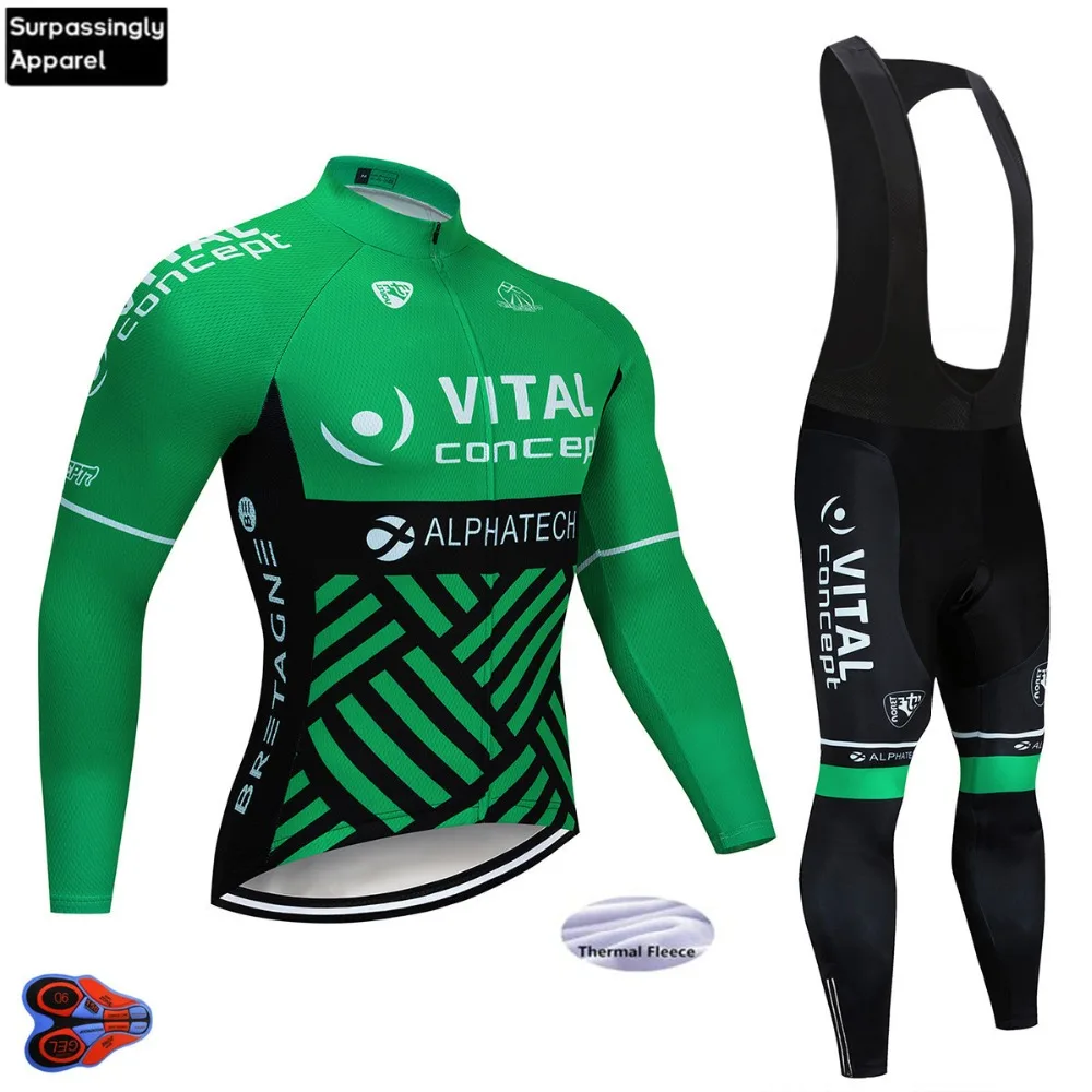 

2019 Pro Winter Fleece Thermal Long Sleeve VITAL Cycling Jersey Set Maillot Ropa Ciclismo MTB Bicycle Wear Jersey Clothing 16D