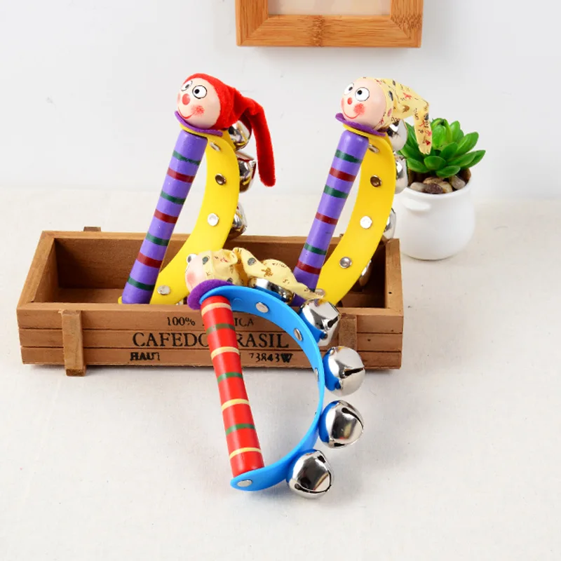 2018 New Arrival Wooden Shaking Handbell Rattle Sound Toy Musical