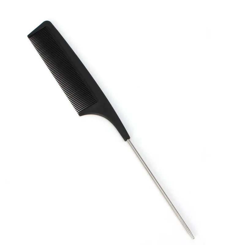 

Pro Black Fine-tooth Metal Pin Hairdressing Hair Style Rat Tail Comb Brush Hot