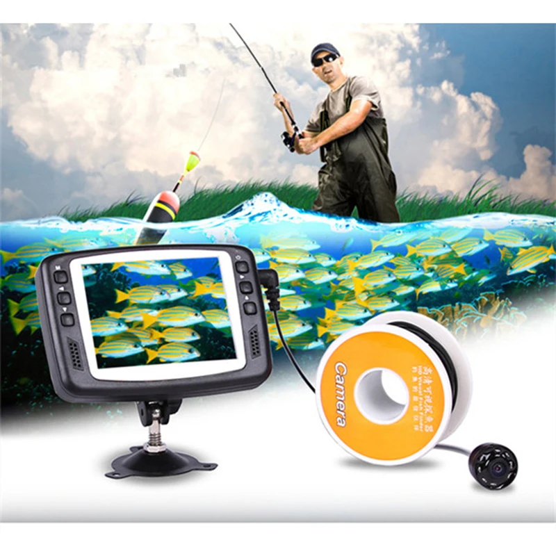 3.5 inch Video Underwater Fishing Camera Monitor Kit 8PCS White LEDs