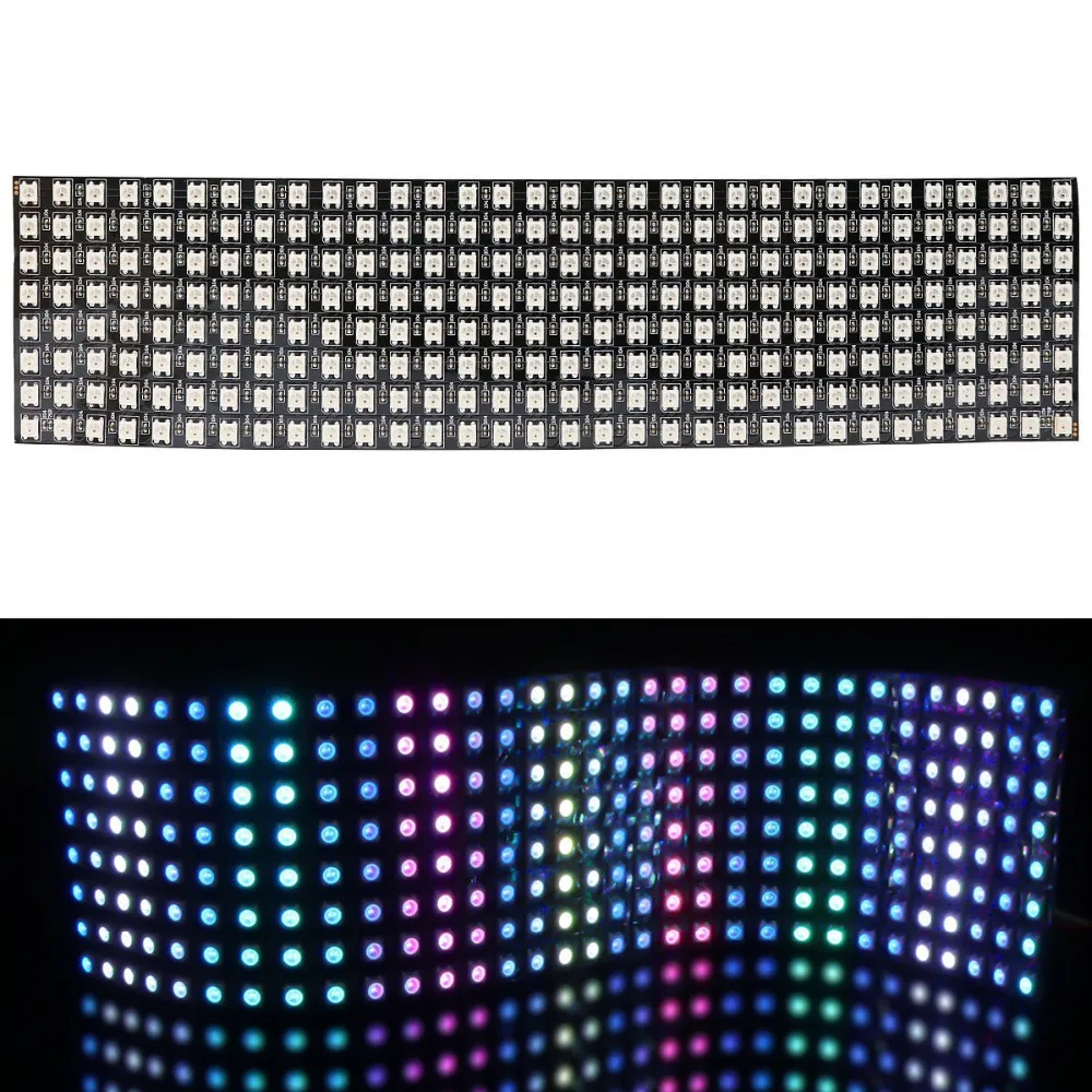 Матрица SK6812 WS2812B Панель гибкий 5050 RGB WS2811 IC 0808 0832 1616 цифровой скрин Дисплей светильник DC5V SK6812 IC подобным