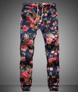 Мужские повседневные джоггеры с цветочным рисунком на завязках, Гавайские Пляжные штаны с индийским рисунком, спортивные брюки для танцев, pantalones hombre 70204 - Цвет: 3