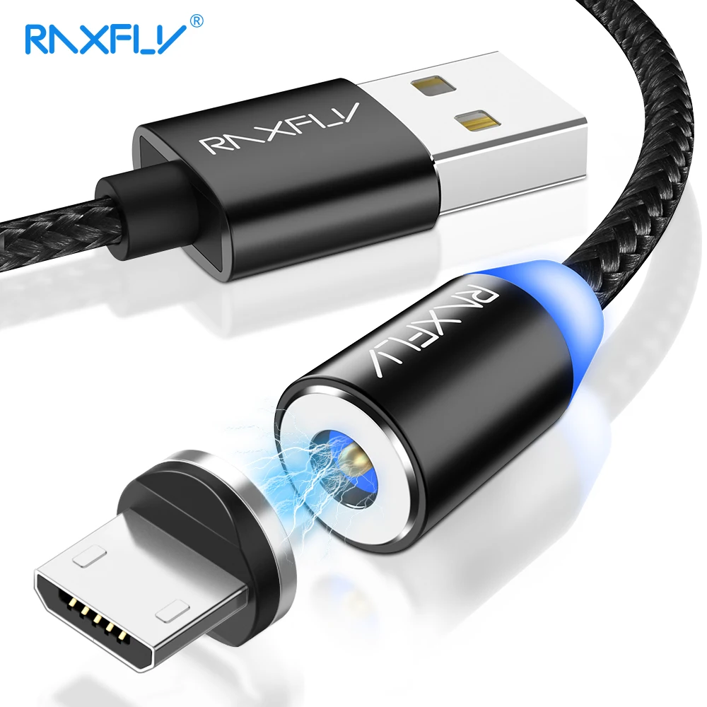 Магнитный Micro USB кабель RAXFLY для Samsung S7 A5 кабели быстрой зарядки Xiaomi Redmi Note 7 5 4X