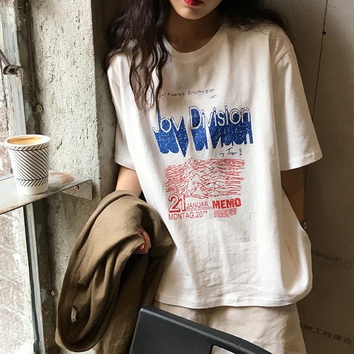 YouGeMan женская летняя одежда корейская Ulzzang Harajuku винтажная старая Футболка