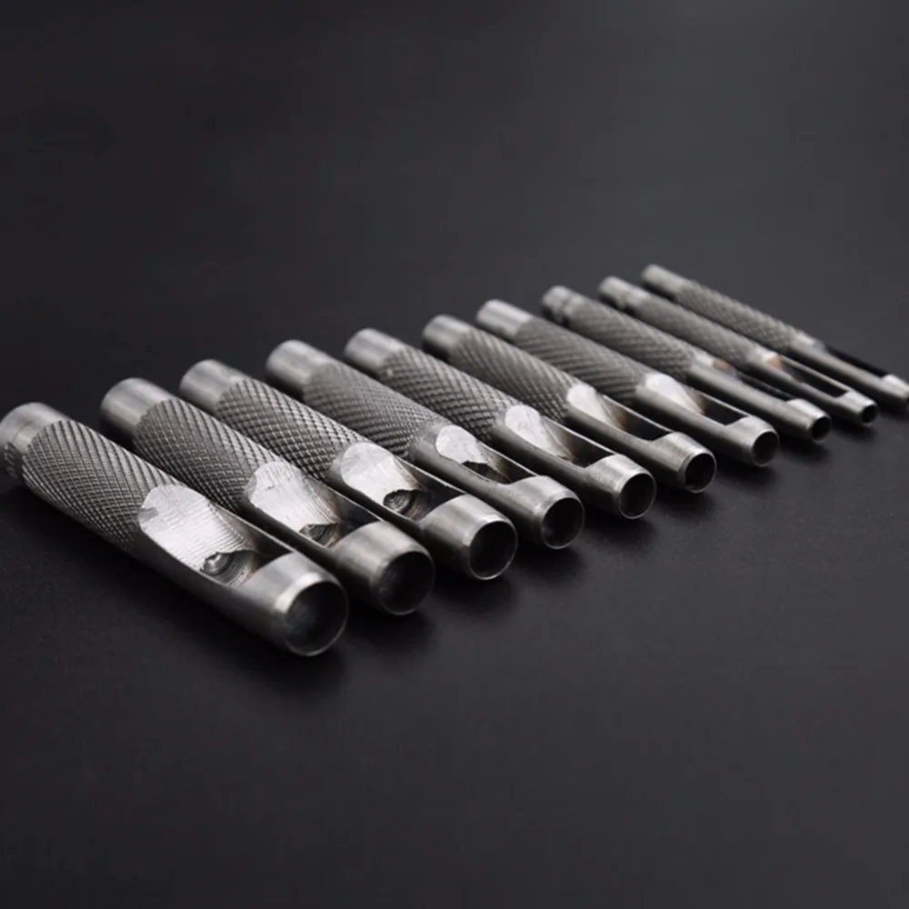 10pcs Round Steel Leather Craft Hollow Hole Punch 1mm to 10mm for