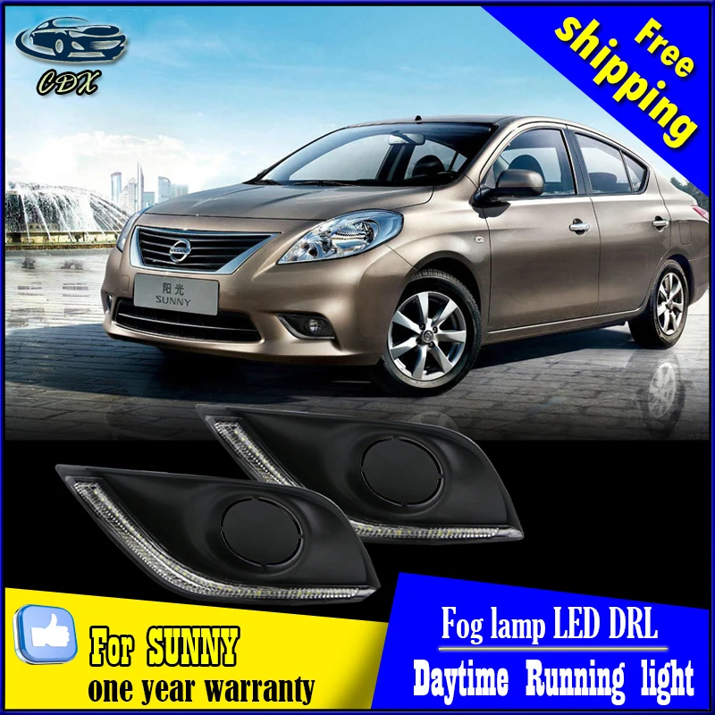 led drl daytime running light for nissan versa sunny 2014-2015, Accessories, with yellow turn signal and blue night light