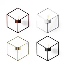 Горячий романтический Настенный 3D геометрический чайный светильник подсвечник металлический домашний декоративный подсвечник