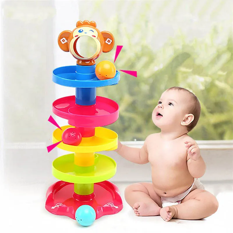 Popular Baby Toys Tower Puzzle Rolling Ball Bell Stackers Kids Toys