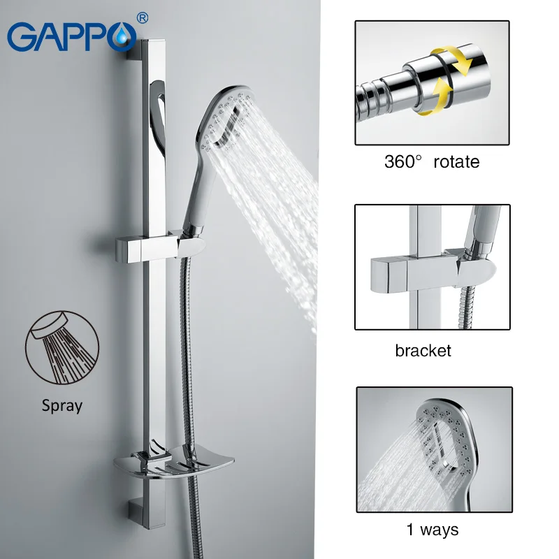 

GAPPO Bathtub Faucet bathroom faucet torneira wall mount bath Stainless steel mixer tap Slide Bar waterfall Shower faucet GA8011