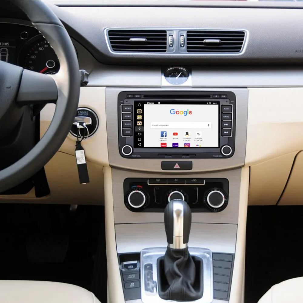 Sale Dasaita 7" Android 9.0 Car GPS Radio Player for VW Golf Polo Passat Tiguan EOS with Octa Core 4GB+32GB Auto Stereo Multimedia 4G 2
