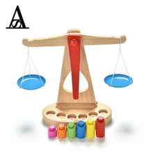 1 Set Kitchen Toy Professional Montessori Materials Wooden Scale Development Center To Promote Children Balance Simulation Tool