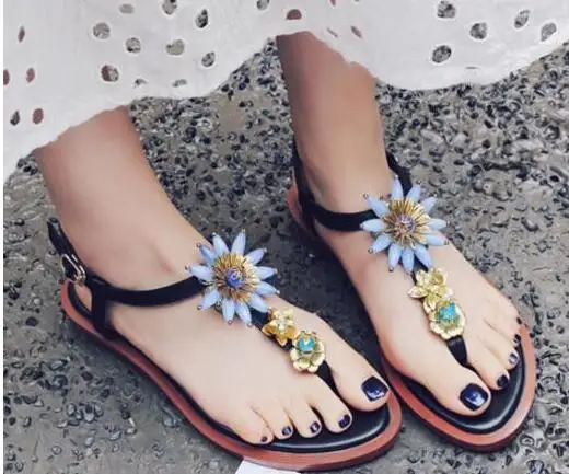 flat thong sandals with ankle strap
