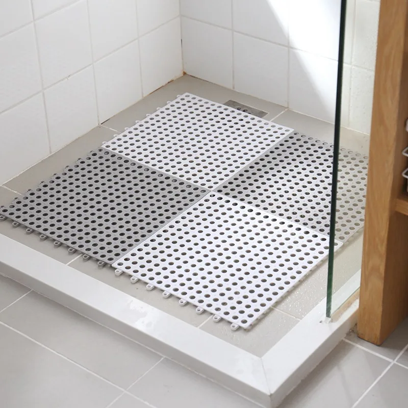 ПВХ коврик для ванной, безопасный нескользящий самодельный сшитый коврик для кухни ванной, непромокаемый сливной коврик для ног, коврик для душа, коврик для ванной, 29,5x29,5 см