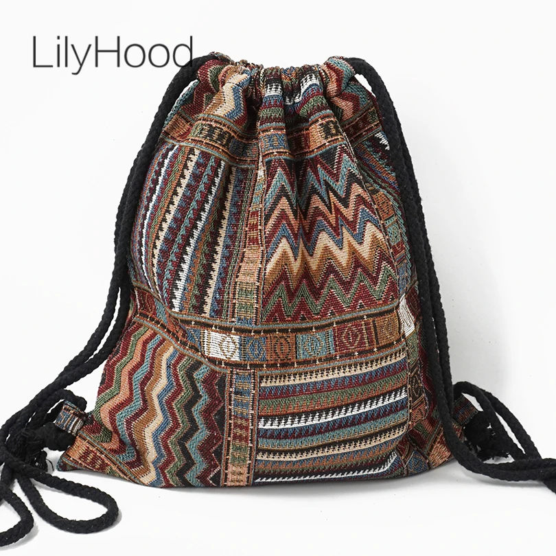 LilyHood женский тканевый рюкзак Женский Цыганский богемный Бохо шикарный Aztec Ibiza
