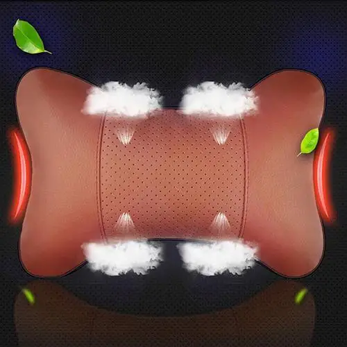 

1 Pc Faux Leather Hole-digging Car Headrest Supplies Neck Auto Safety Pillow