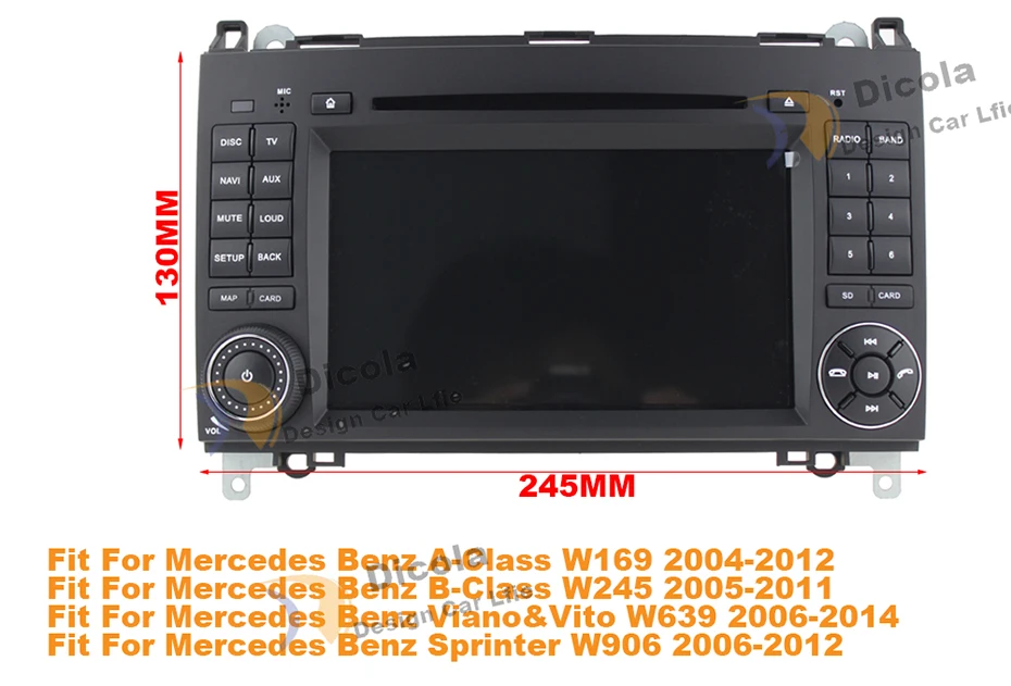 Cheap HD Android 9.0 For Mercedes Benz Sprinter B200 W209 W169 W245 B170 Vito W639 two DIN Car DVD player Radio GPS multimedia stereo 0