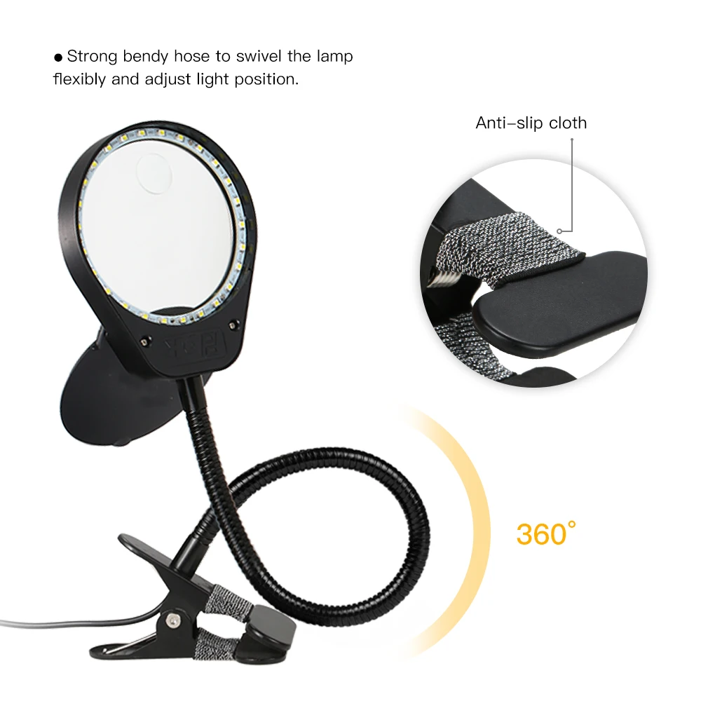 Magnifying Lamp Magnifying Glass 3X/10X with 26 LED light Portable Gripping Magnifier Jade Identifying Lamp-Black Magnifying Lamp Magnifying Glass 3X/10X with 26 LED light Portable Gripping Magnifier Jade Identifying Lamp-Black