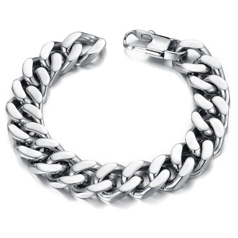 

Retro Punk Bracelet Men Chain Hip Hop Stainless Steel Bangle Bracelets Pulsera Hombre Homme Party Pulseira Jewellery Accessories