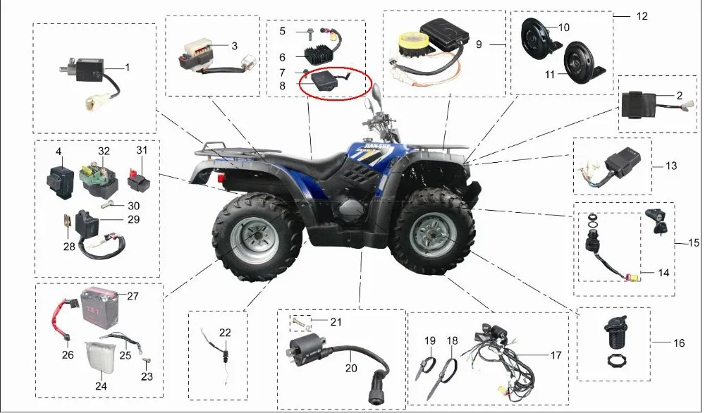 Us 65 0 Cdi Ignition Of Jianshe 400 Atv Js400 Yonghe Gkt400 400cc Buggy Parts No F3 D20000 0 Device Box Device Testerdevices That Use Magnets