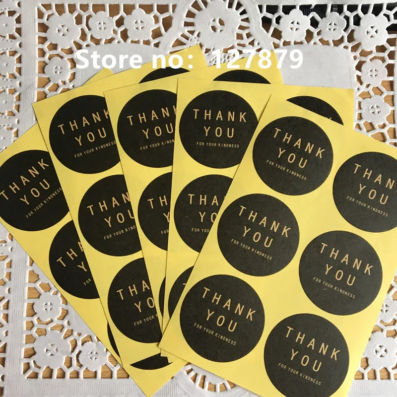 

420pcs/lot size:4cm/40mm Round Black Kraft Paper Seal Sticker Thank You Stickers/packaging label Material Supplies