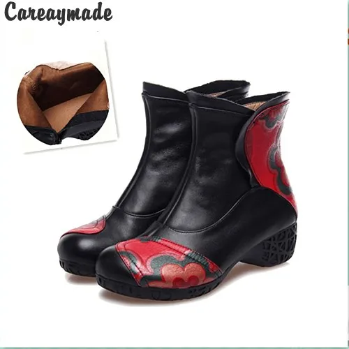 Careaymade/новые ботинки в этническом стиле Sen female Короткие модные из натуральной кожи